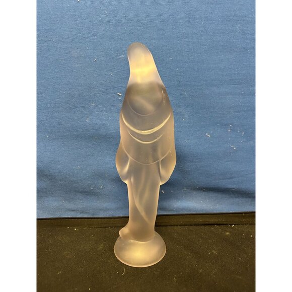 Frosted Glass Virgin Mary Figurine Religious Decor 8 Inches Tall Spiritual Home - Picture 2 of 2
